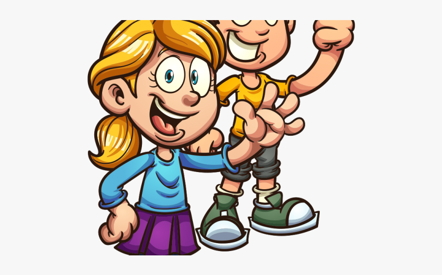 Boy And Girl Cartoon Clipart, Transparent Clipart