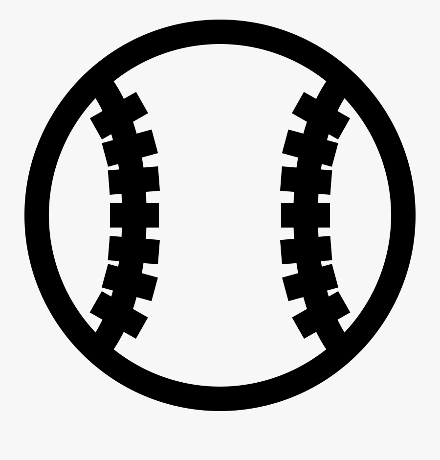 Png Baseball Stitches - Black And White Baseball Icon, Transparent Clipart