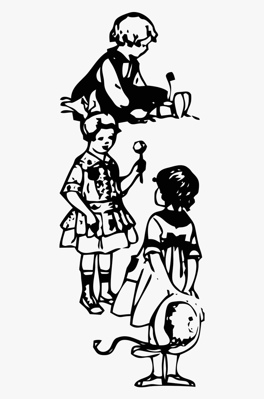 Children Playing Vintage Free Picture - Child, Transparent Clipart