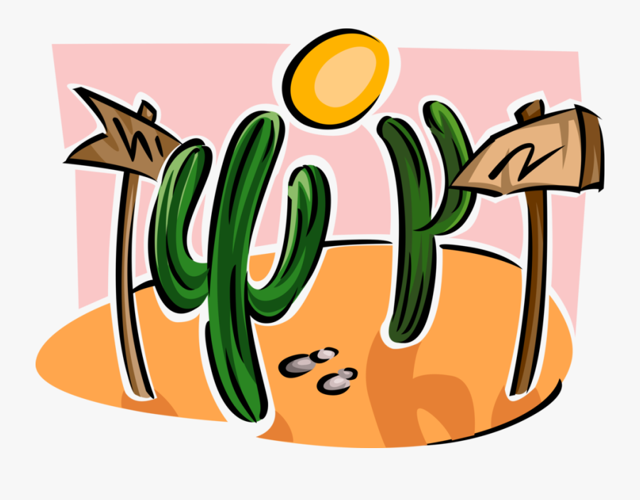 Vector Illustration Of Desert Vegetation Succulent - Vector Graphics, Transparent Clipart
