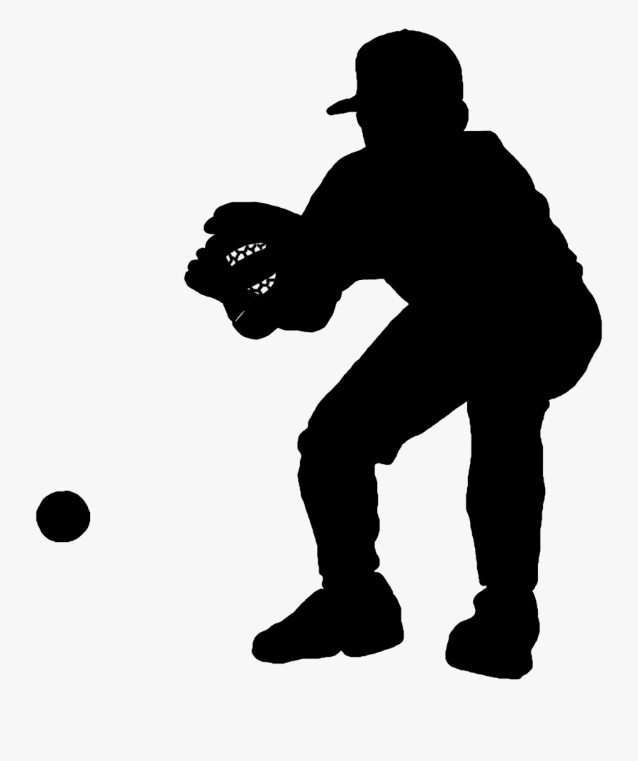 Silhouette Baseball Coach - Baseball Players Silhouette Png, Transparent Clipart