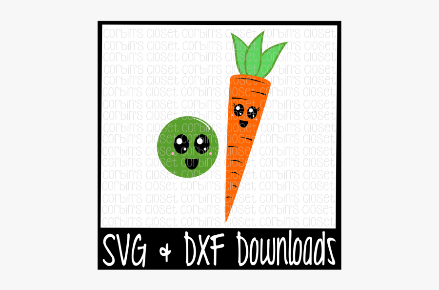 Free Kawaii Peas And Carrots * Kawaii Pair Cutting - Cartoon, Transparent Clipart