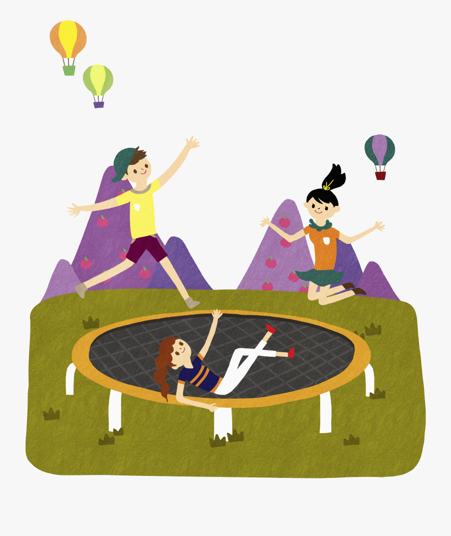 Jumping Trampoline Clip Art - Clip Art, Transparent Clipart