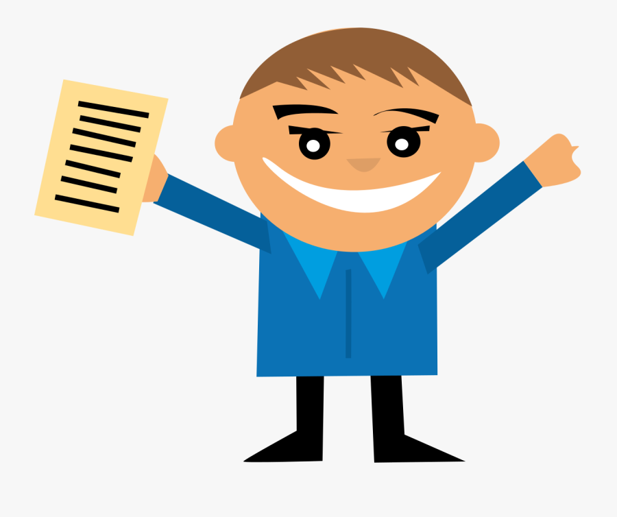 Conclusion Clipart Assignment - Kid With Report Card, Transparent Clipart