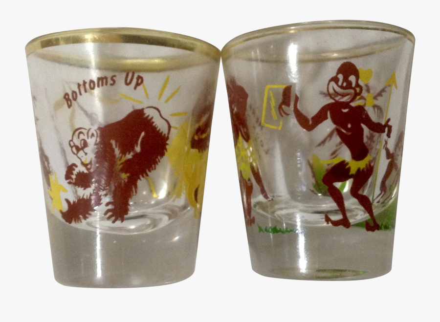 Vintage Rumpus Set Shot Glass Tribal Native Love Here"s - Pint Glass, Transparent Clipart