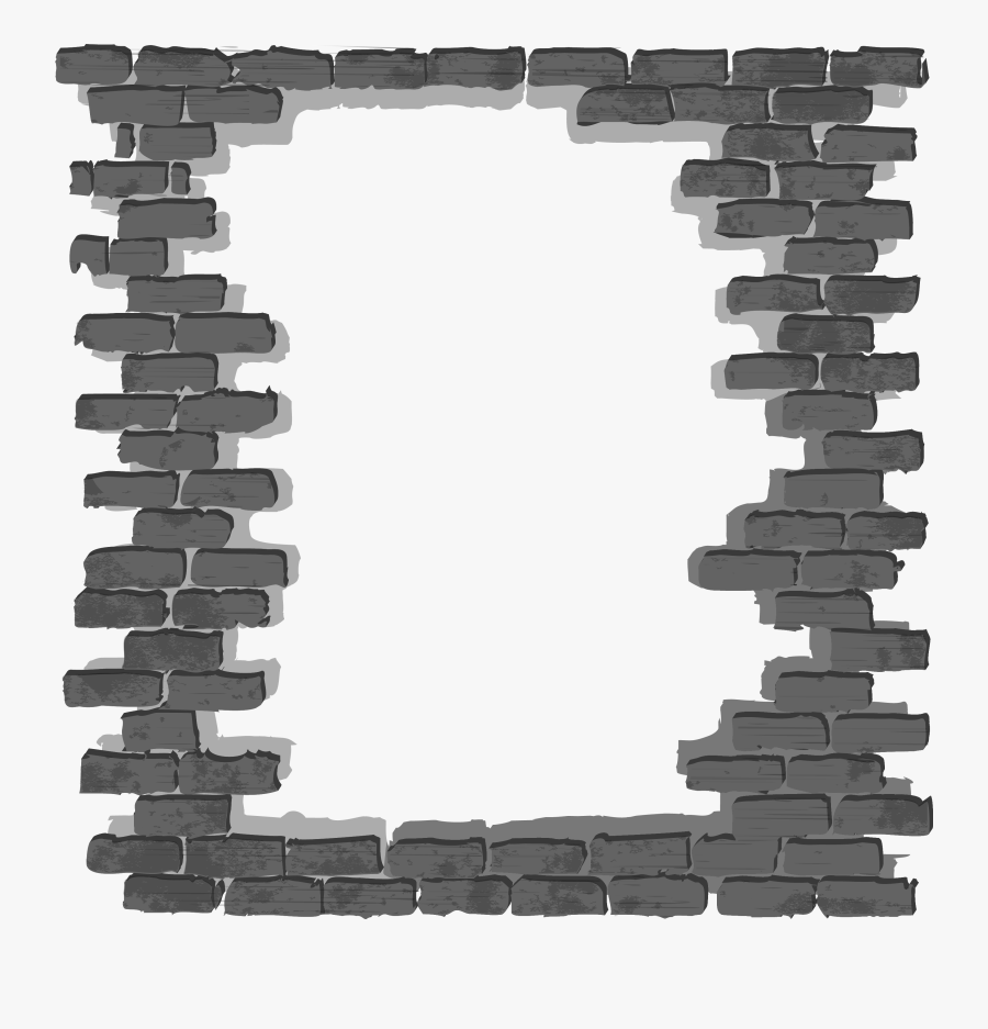 Simple Black Frame Png - Black Brick Wall Frame, Transparent Clipart