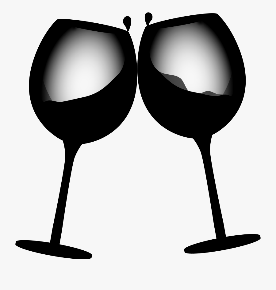 Wine Clipart Glass Silhouette - Transparent Wine Glasses Silhouette, Transparent Clipart