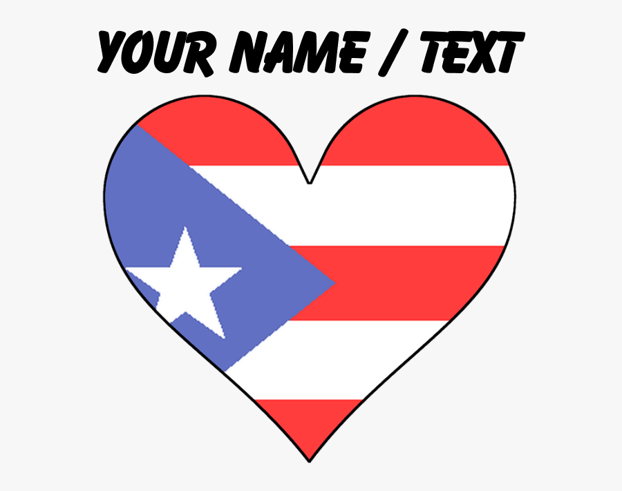 Custom Puerto Rico Flag Heart Teddy Bear - Heart, Transparent Clipart