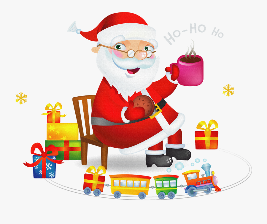 Buy Santa Claus With Tea And Cookies By Azzzzya On - Tea With Santa, Transparent Clipart