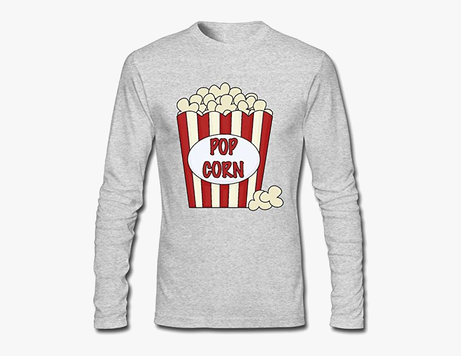 Popcorn Lsnqcpm Mens Clipart Long-sleeve Cotton Tee - Fox Racing T Shirt Design, Transparent Clipart