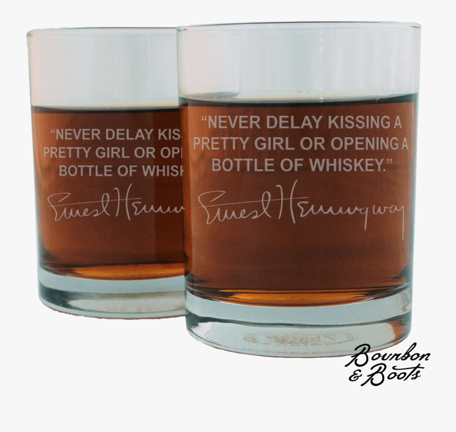 Ernest Hemingway Whiskey Cocktail Glasses - Whiskey Glass Engraving Uk, Transparent Clipart