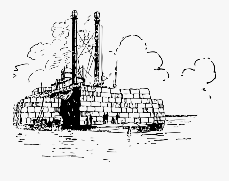 Steamboat Loaded With Cotton - Cartoon Steamboat, Transparent Clipart