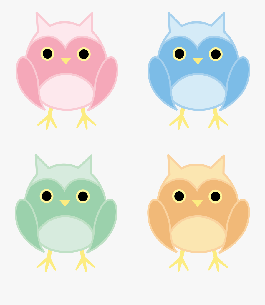 Set Of Four Cute Owls - Cute Owl Clip Art, Transparent Clipart