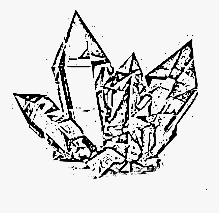 Streetart Crystals For Artists Clip Arts - Quartz Crystal Line Drawing, Transparent Clipart
