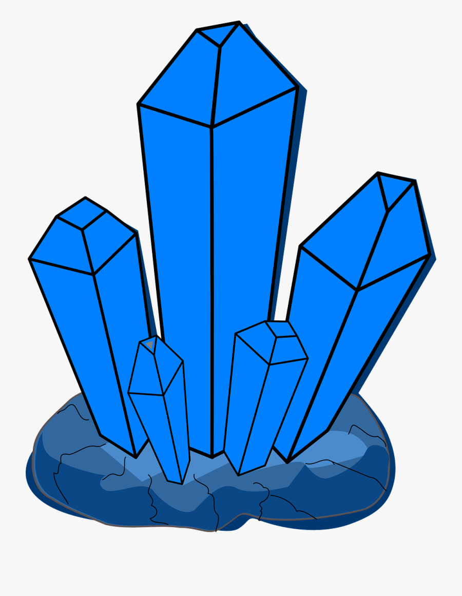 Crystal, Blue, Growth, Cartoon - Clipart Crystal, Transparent Clipart