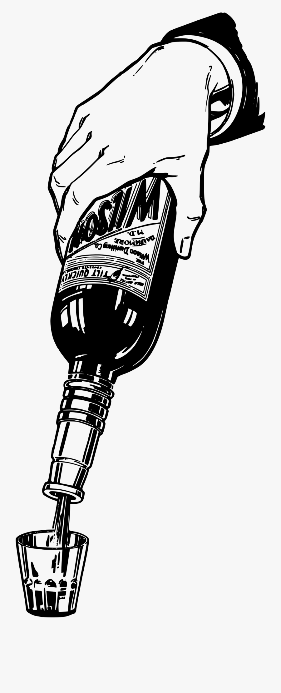 Scotch Clipart Black And White - Whiskey Glass Clipart Black And White, Transparent Clipart