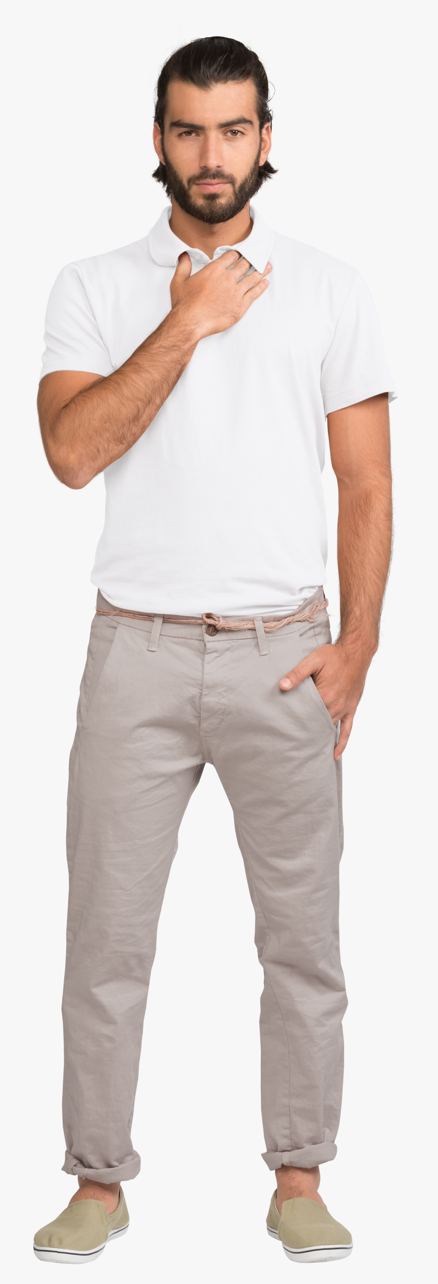 Man In White Polo, Transparent Clipart