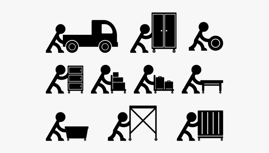 Stickman Pushing An Object - Stickman Pushing, Transparent Clipart
