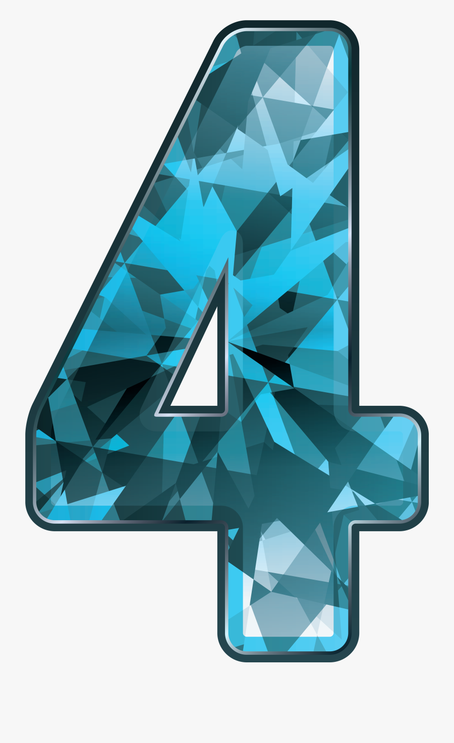 Blue Crystal Number Four Png Clipart Image Blue Crystal Numbers Png