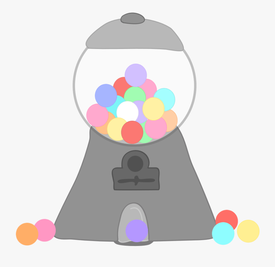 Gumball Machine Clip Art - Gum Gumball Clipart Cartoon Machine Gum Ball Gumballs, Transparent Clipart
