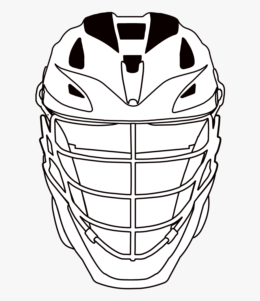 Lacrosse Clipart Black And White - Lacrosse Helmet Drawing Detailed, Transparent Clipart