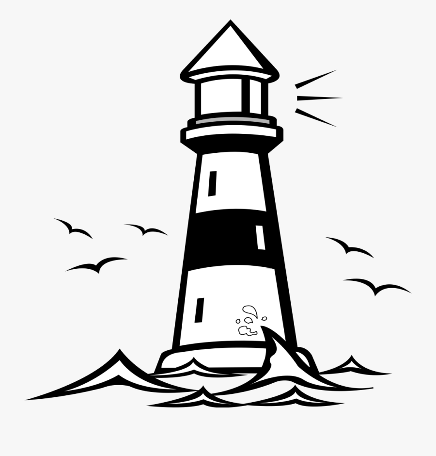 Vector Clip Art Plottervorlagen - Lighthouse Clipart Black And White, Transparent Clipart