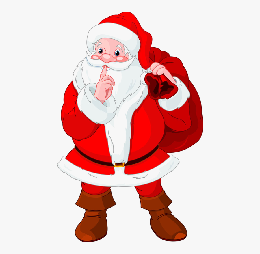 Image Royalty Free Noel Pere Page Ziemassvetki - Santa Claus Shushing, Transparent Clipart