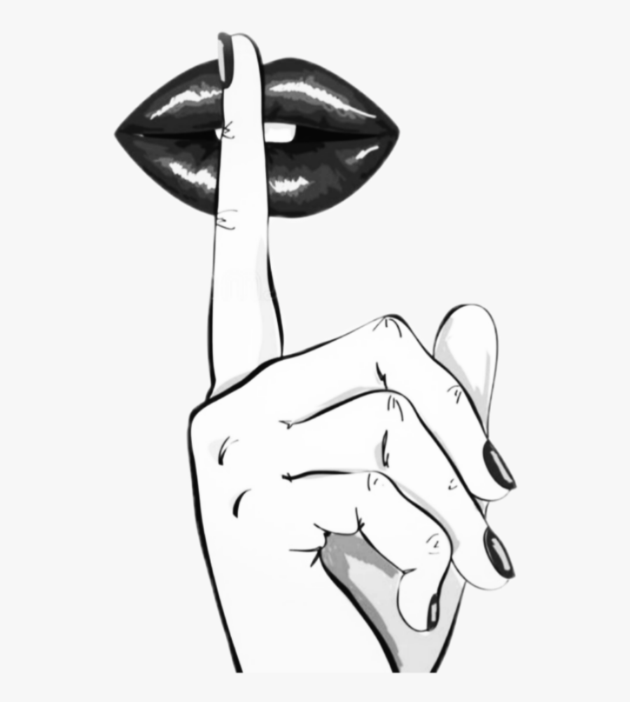 #secret #hush #shh #shhh #sticker #tumblr #aesthetic - Finger On Lips Drawi...