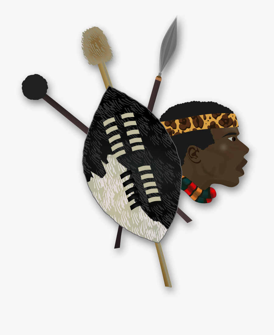 Zulu Warrior - Zulu Warrior Shield And Spear, Transparent Clipart