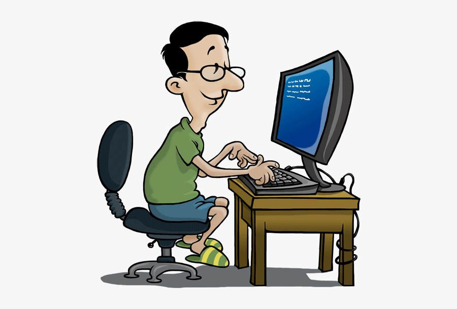 Clip Art People In Office - Clip Art Computers Typing, Transparent Clipart