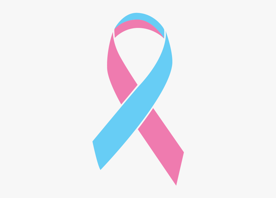 Light Pink And Baby Blue Colored Breast Cancer Ribbon - Orange Cancer Ribbon Transparent, Transparent Clipart
