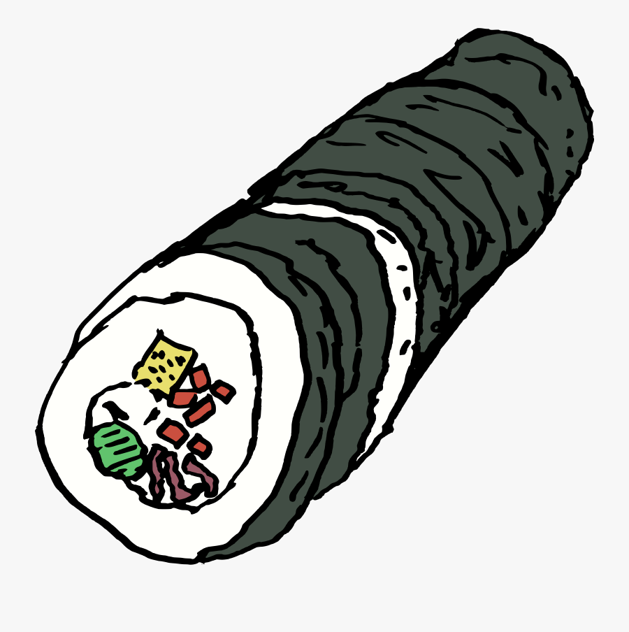 Kimbap Roll Vector Clipart Image - Kimbap Sticker, Transparent Clipart