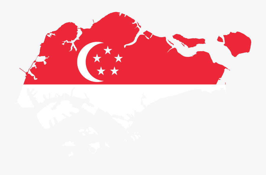 Heart,area,text - Singapore Flag Map, Transparent Clipart
