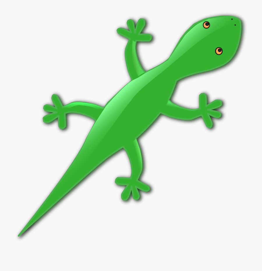 Green Gecko Lizard Vector Clipart Free - Amphibians Clipart, Transparent Clipart