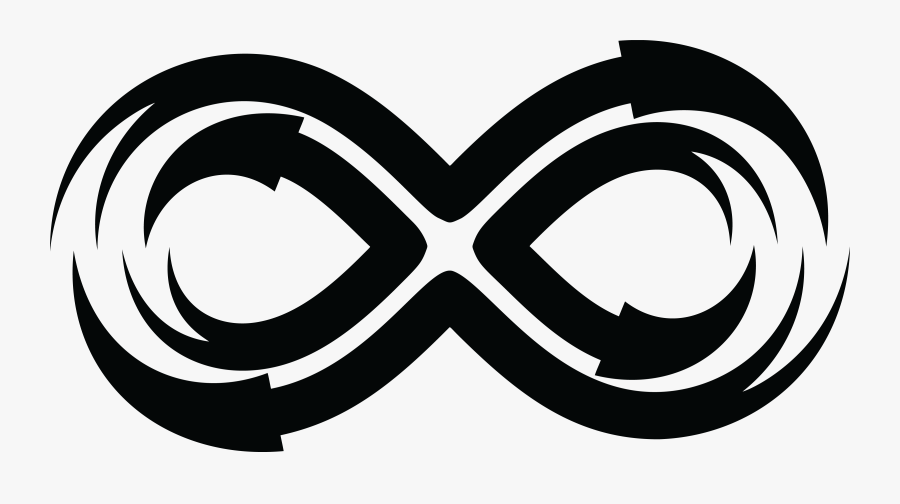 Free Clipart Of A Black And White Arrow Infinity Symbol - Black And White Infinity Sign Clipart, Transparent Clipart