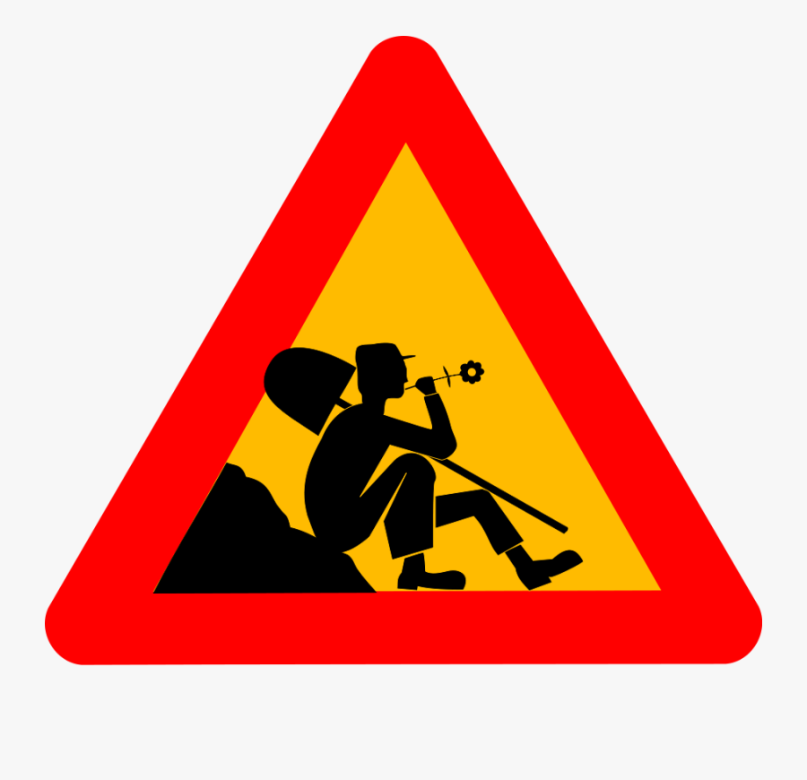 Man At Work Clipart, Vector Clip Art Online, Royalty - Speed Humps Road Sign, Transparent Clipart