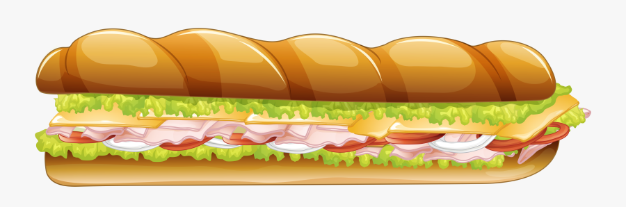 Long Sandwich Vector Clipart Image - Sub Sandwich Png Clipart, Transparent Clipart