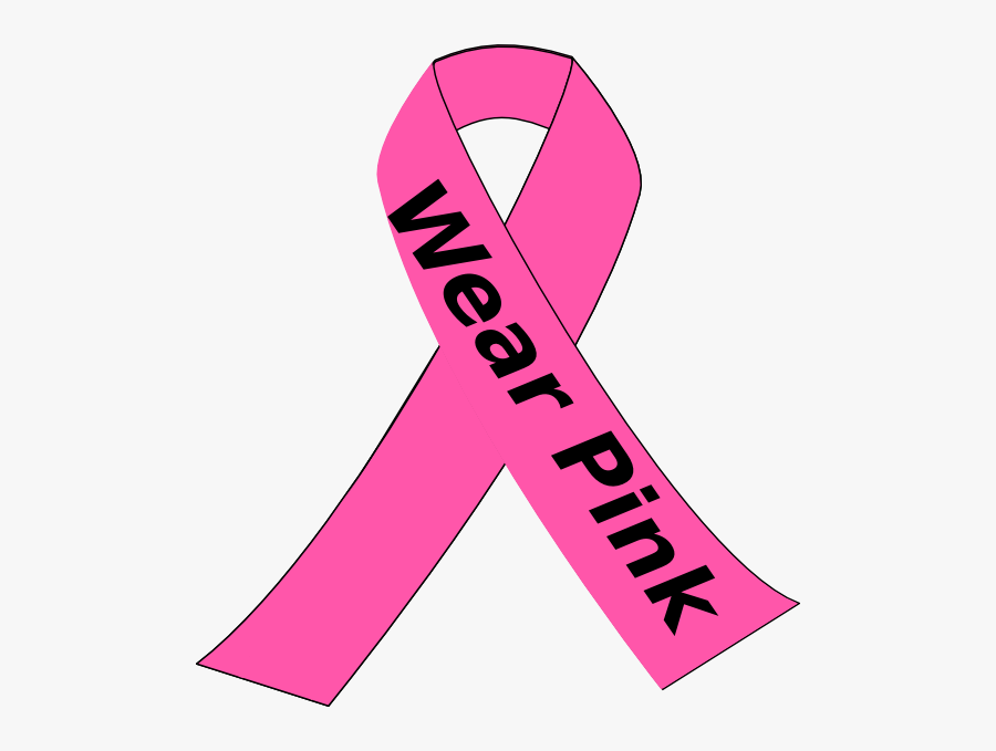 Wear Pink Breast Cancer Ribbon, Transparent Clipart