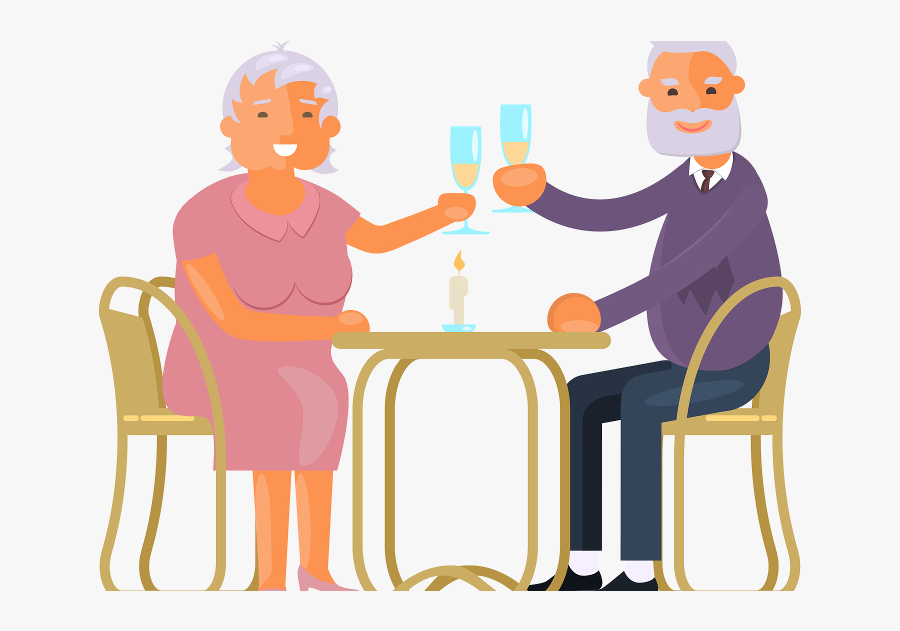 Older Happy Couple Illustration - Illustration Of A Happy Retired Couple, Transparent Clipart