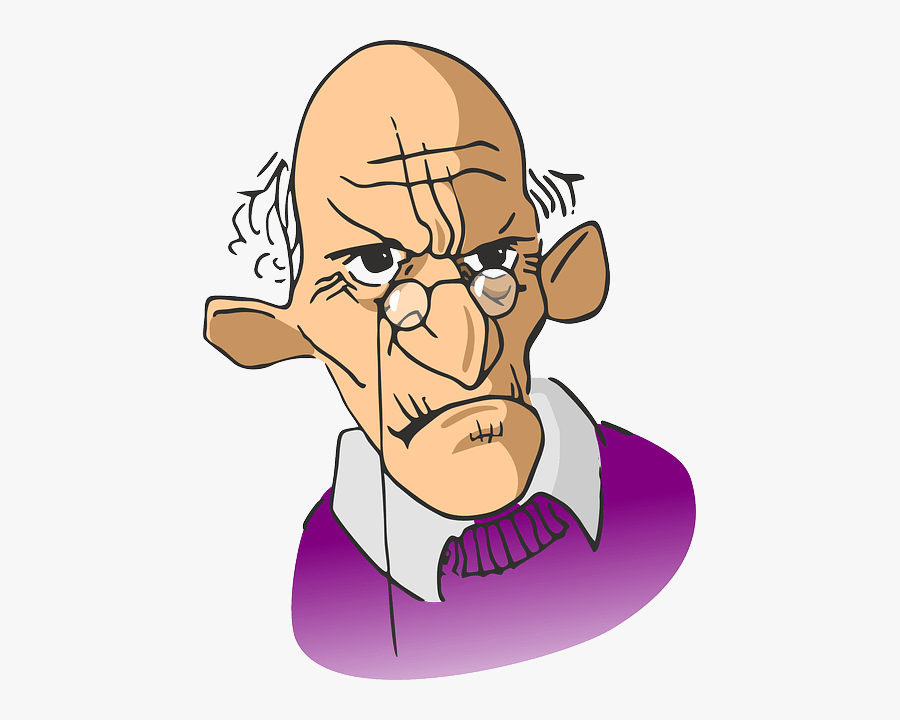 Ugly Old Man Cartoon, Transparent Clipart
