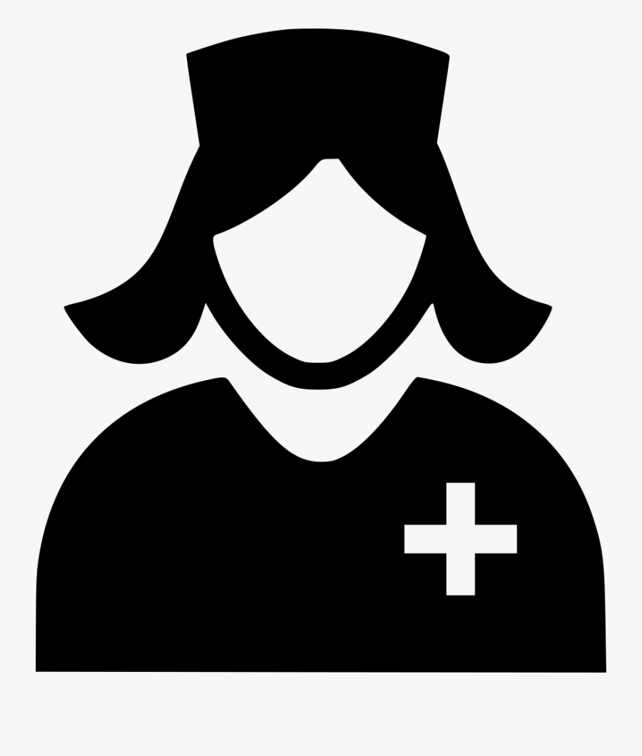 Font,symbol,neck,clip Art,black And White,logo,illustration - Nurse Icon Pn...