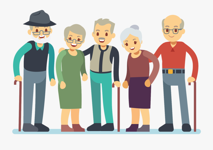 Illustration Of Happy Retirement People Smiling After - Old People Cartoon, Transparent Clipart
