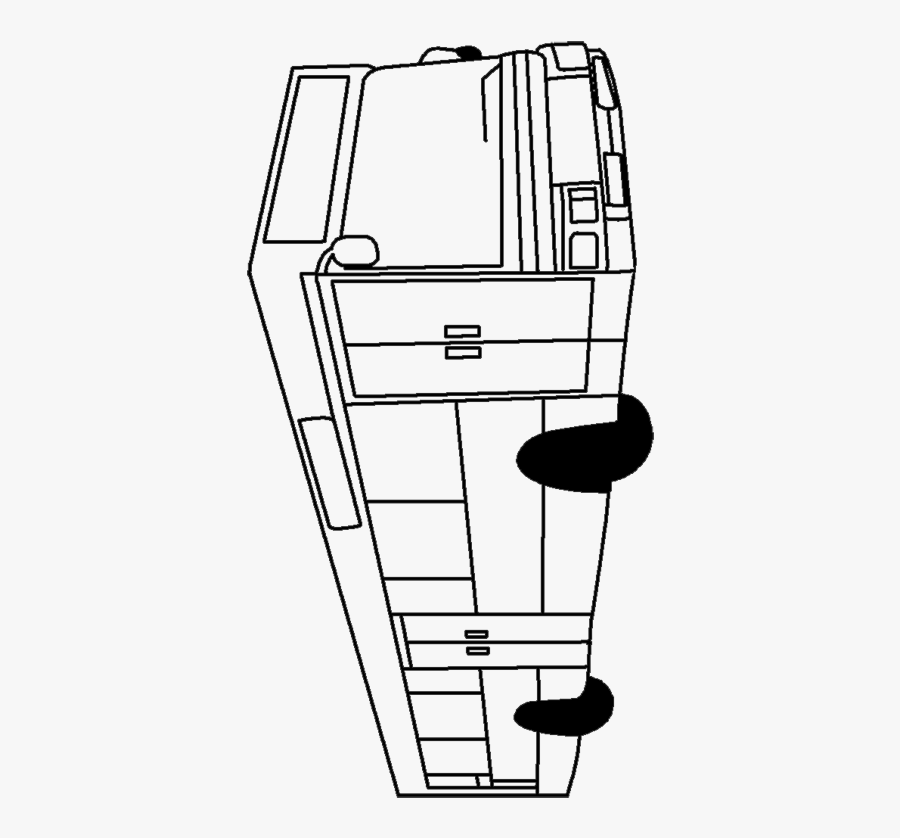 City Bus Colouring Page, Transparent Clipart