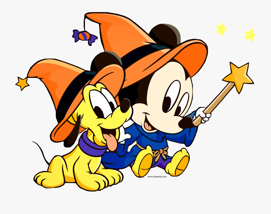 Baby Mickey And Pluto Halloween Wallpaper Clipart Png - Baby Mickey Mouse Halloween, Transparent Clipart