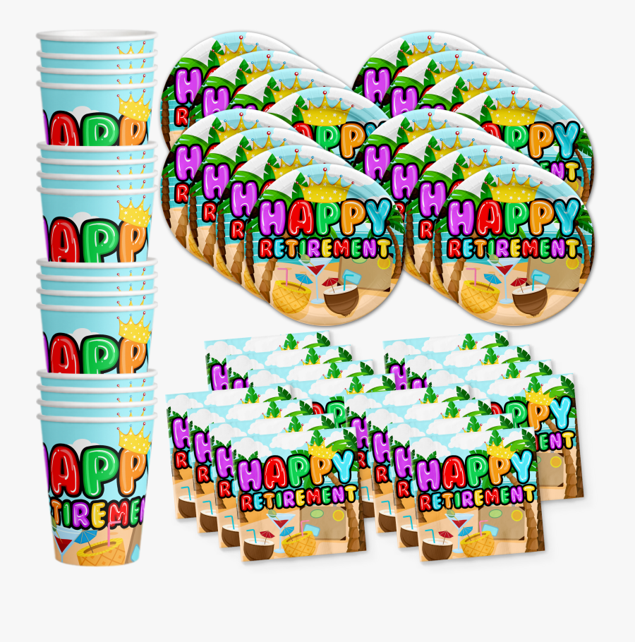 Retirement Party Tableware Kit For 16 Guests, Transparent Clipart