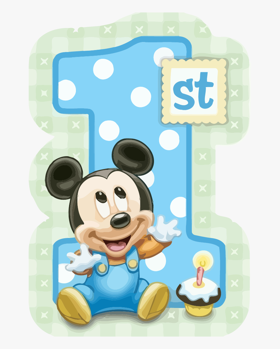 Mickey Mouse 1st Birthday, Transparent Clipart