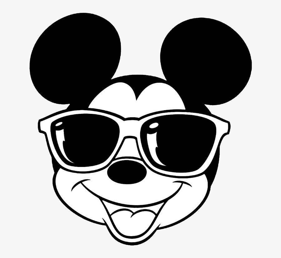 Hd Post Mouse Sunglasses - Mickey Mouse Head With Glasses , Free