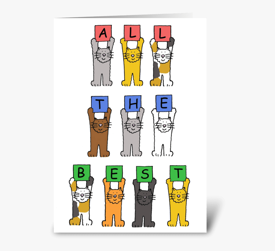 A Wonderful Retirement Cute Cartoon Cats Greeting Card - Cat Cartoon For Retirement, Transparent Clipart
