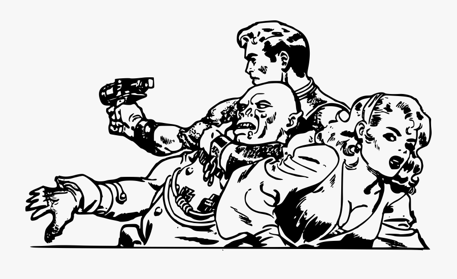 Scifi Hero And Monster Clip Arts - Sci Fi Pulp Clip Art, Transparent Clipart