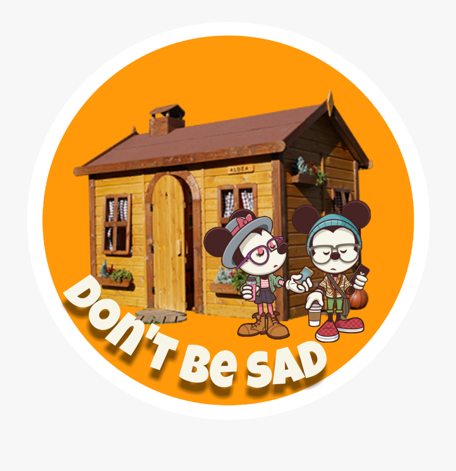 Mickey And Minnie, Clipart, Sticker, Don"t Be Sad, - Cabane En Bois Pour Enfant, Transparent Clipart